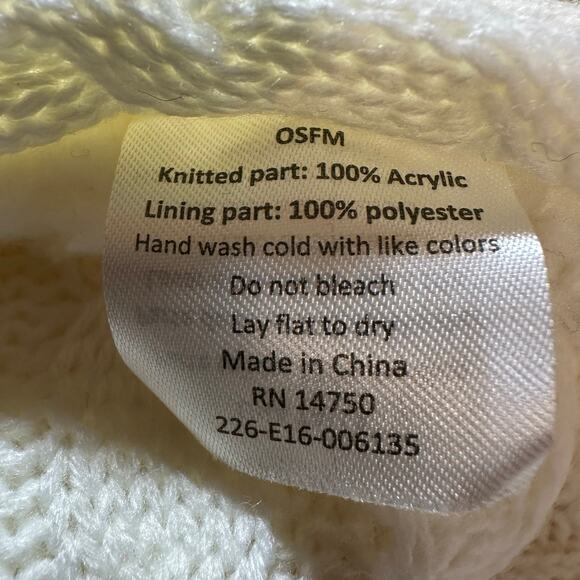 Womens White Long Scarf Chunky Cable Knit Reversible Faux Shearling Winter Warm - Picture 8 of 8